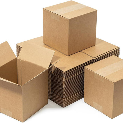 6x6x6 in. Brown Corrugated Shipping Boxes, 50 Pack