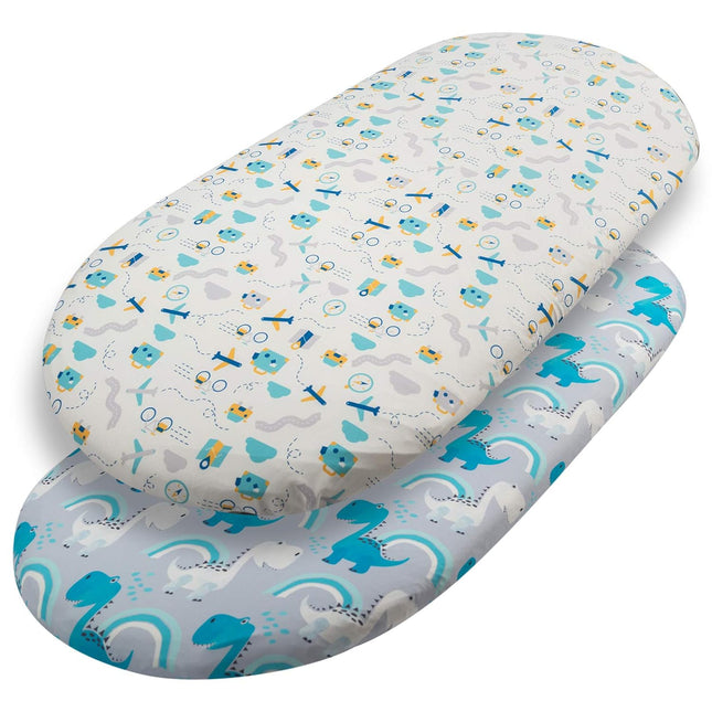 Stretchy Jersey Bassinet Sheet 2 Pack Changing Pad Covers