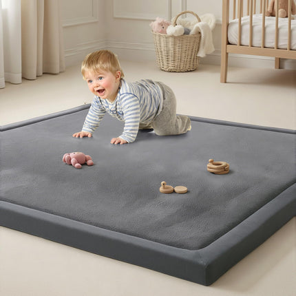 Ultra Soft 1.3 Inch Thick Baby Floor Play Mat, 59 x 71 Inch, Grey