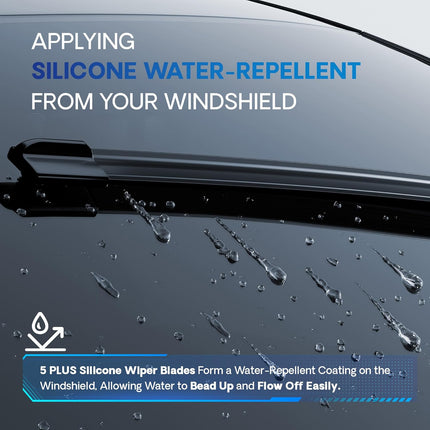 Front and Rear Silicone Windshield Wiper Replacement Blades