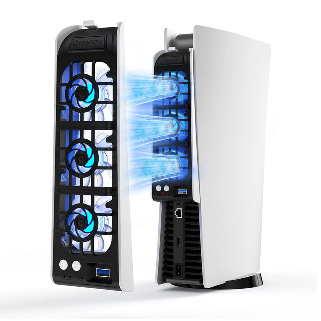 White Console Cooling Fan with Auto Speed and USB 3.0 Port