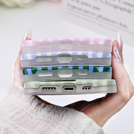 Pink and Yellow Striped Soft TPU Case for 6.1-Inch 13/14 Models