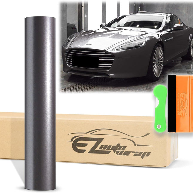 12 in x 60 in Gunmetal Gray Super Gloss Metallic Vinyl Wrap