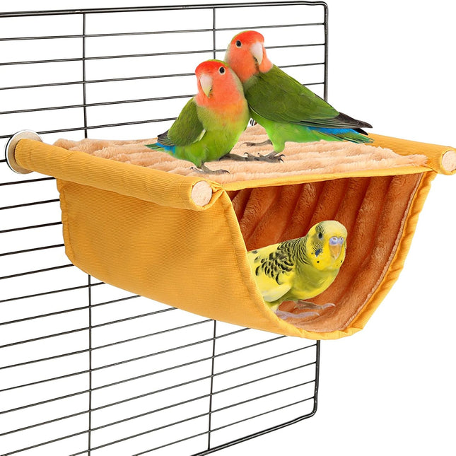 Winter Warm Hanging Bird Nest Bed Snuggle Hut - Medium Yellow