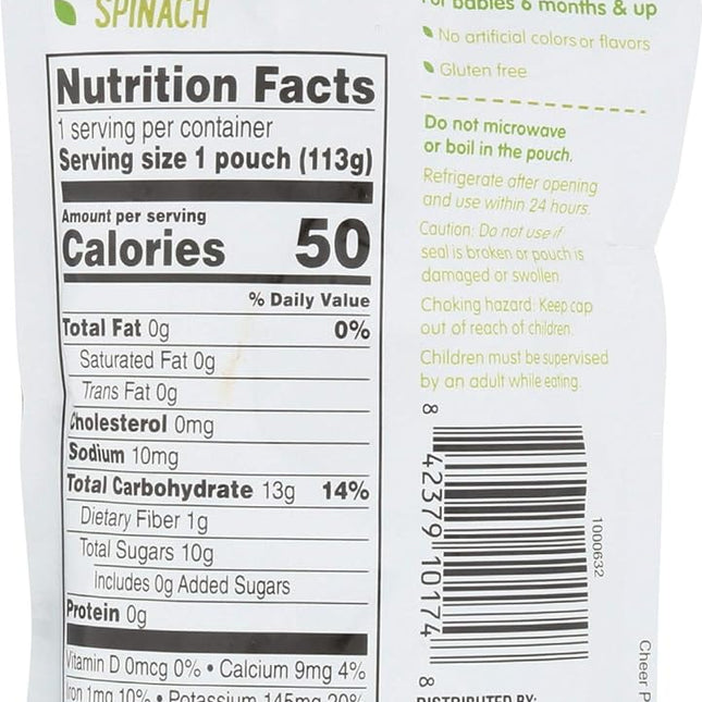 Organic Stage 2 Baby Food, Apple Spinach Blueberry Kale, 4 oz, Pack of 12