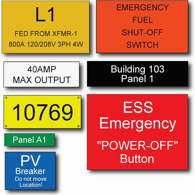 Engraved Electrical Panel Labels and Plastic Tags