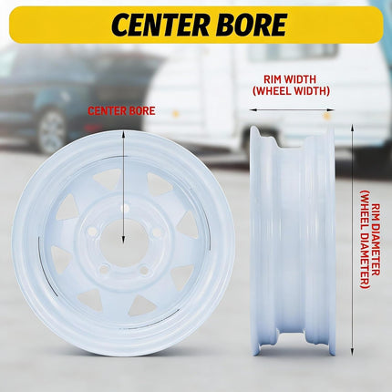 2-Pack 4.80-8 Trailer Tires with 4-Lug Pattern