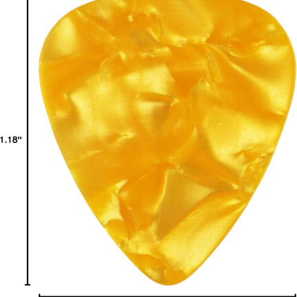 Celluloid Yellow Pearl Guitar or Bass Pick 0.71 mm Medium Gauge 351 Shape 12 Pack