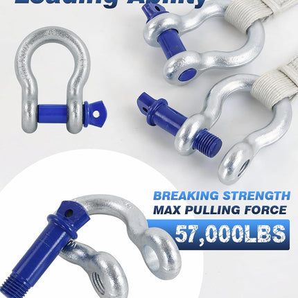 2 Pack 3/4 in. D Ring Shackles with 7/8 in. Screw Pins