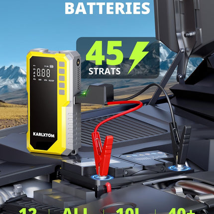 Car Battery Jump Starter with Air Compressor, 4500A Portable Car Jump — Auto & Moto
