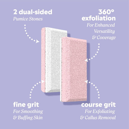 Double Sided Siliglass Pumice Stone Callus Remover, 2 Pack