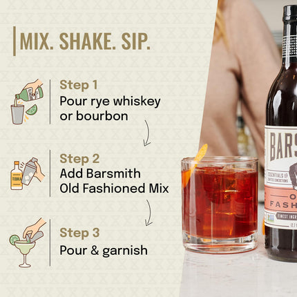 Old Fashioned Mix - Classic Whiskey Drink Mixer, 12.7 oz Bottle