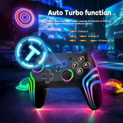 Wireless Pro Controller for Switch, Switch 2, Lite, OLED, and PC