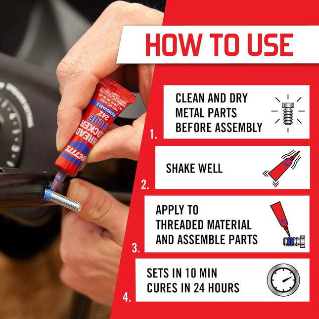 Blue 242 Removable Medium-Strength Threadlocker, 6 ml