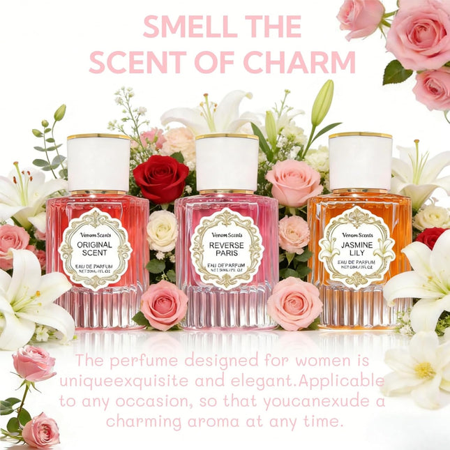 3-Piece Pheromone Eau de Parfum for Women - Jasmine, Lily & Peony