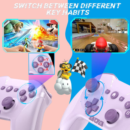 Wireless Bluetooth Game Controller in Black and Purple
