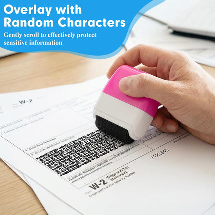 2 Pack Identity Theft Protection Roller Stamp for Mail Privacy