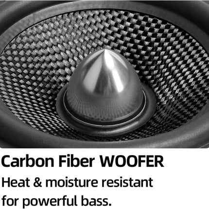4 Inch 300W 4 Ohm Mid-Bass Car Speakers with Carbon Fiber Cone, 2 Pack