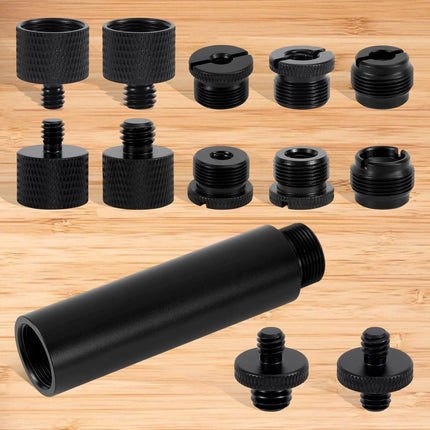 13-Piece Microphone Stand Adapter Screw Set with Extension Tube