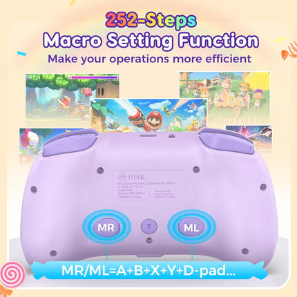 Wireless Mini Pro Gamepad with RGB Lights - Purple