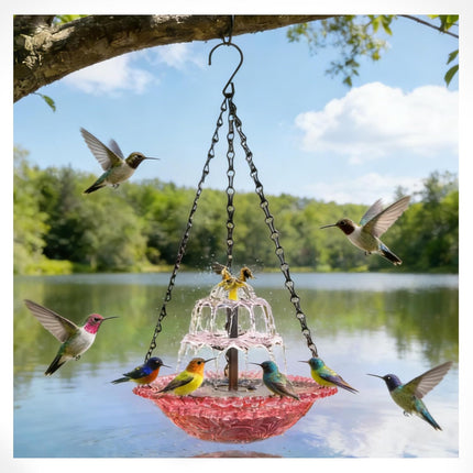3-Layer Powered Hanging Bird Bath Fountain
