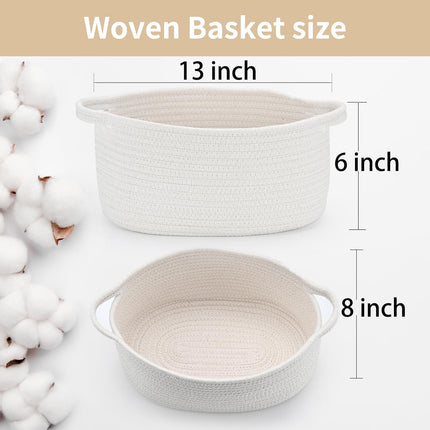 Medium Woven Cotton Rope Gift Basket with Handle