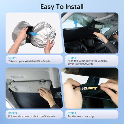 Custom-Fit Foldable Windshield Sun Shade for 2016-2026 2Dr/4Dr Pickup Trucks
