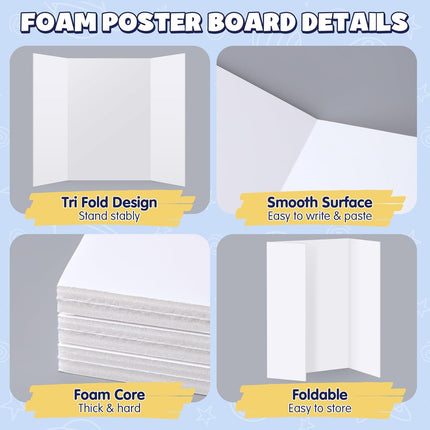 SourceToHome FuenteACasa AKONEGE 2 Pack White Trifold Poster Board 36" x 48" Foam Core — Home & Lifestyle
