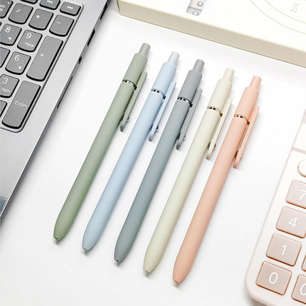 5-Piece 0.5mm Black Ink Gel Rollerball Pen Set, Morandi