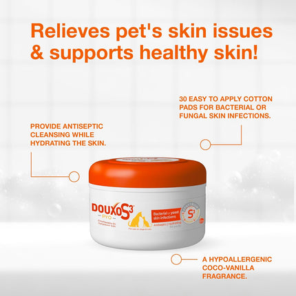 3% Chlorhexidine Antiseptic Pads for Dogs and Cats, 30 Count