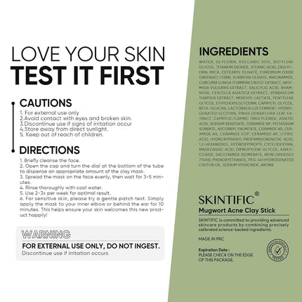 GlowEssence EsenciaLuz SKINTIFIC Mugwort Clay Stick Mask for Face, Redness Soothing & Breakout — Beauty & Self-Care