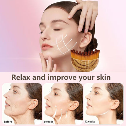 2-Piece Lymphatic Contour Face Brush Set with Portable Case
