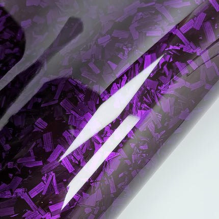 Forged Gloss Carbon Fiber Vinyl Wrap Roll, Purple, 1 ft x 3.5 ft
