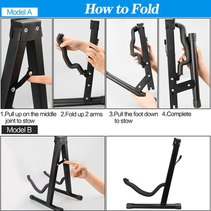 SourceToHome FuenteACasa DkOvn 1/2/4 Pack Guitar Stand, A-Frame Folding Guitar Stand with Non-Slip — Home & Lifestyle