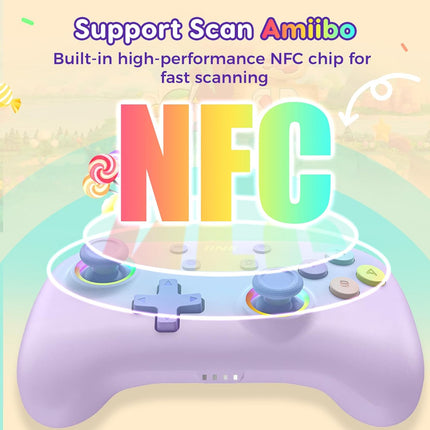 Wireless Mini Pro Gamepad with RGB Lights - Purple