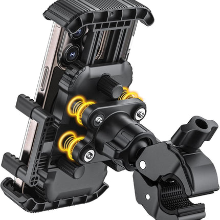 Shock-Absorbing Handlebar Phone Mount for Bikes, Scooters, and Motorcycles