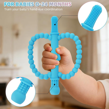 Hollow Teether Tube 3 Pack Apple Shape Chew Straw Sensory Toy