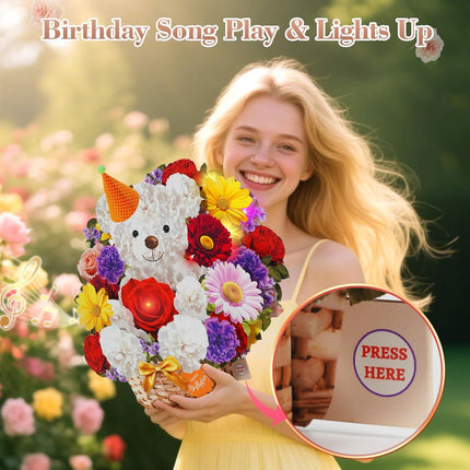 Musical Light-Up Bear Birthday Card