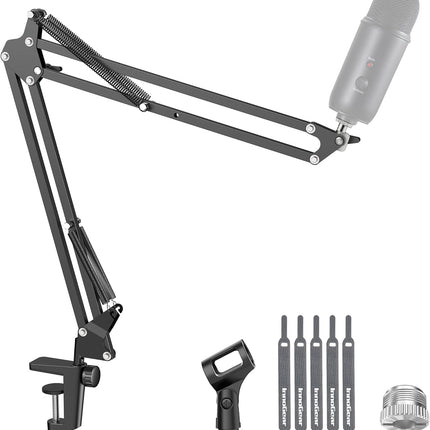 Black Boom Arm Microphone Stand