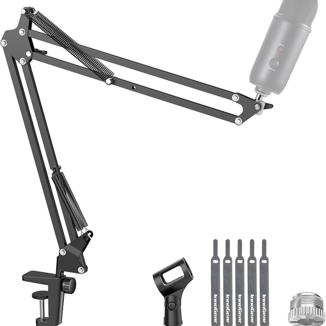Black Boom Arm Microphone Stand