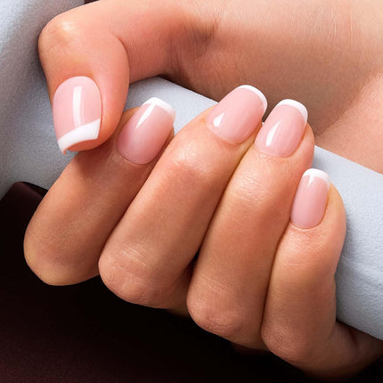 Extra Short White French Tip Press-On Nails - XS Square, 10 Pcs