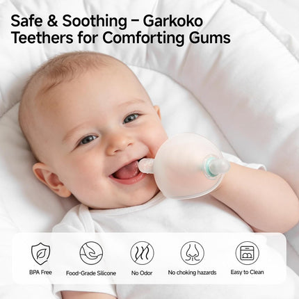 No-Drop Silicone Baby Teether Toy, BPA-Free Teething Relief for Babies 3-18 Months