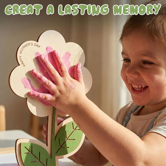 DIY Kids Handprint Wooden Rose Bouquet Keepsake Craft