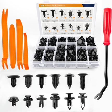 240-Piece Automotive Bumper Retainer Clip Kit