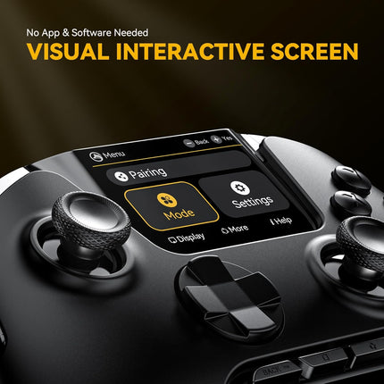 Interactive Screen Wireless Gaming Controller with Charging Dock, Black
