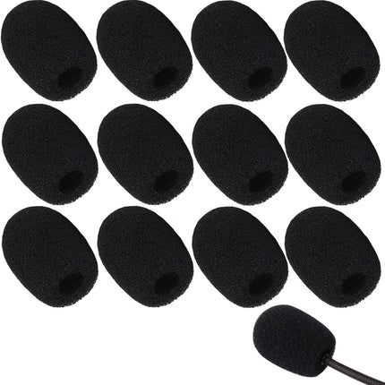 12 Pack Foam Microphone Covers for Lapel and Headset Microphones