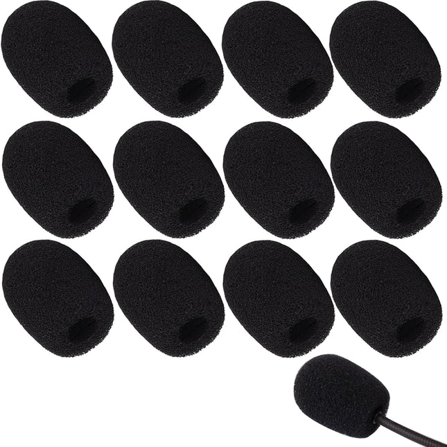 12 Pack Foam Microphone Covers for Lapel and Headset Microphones