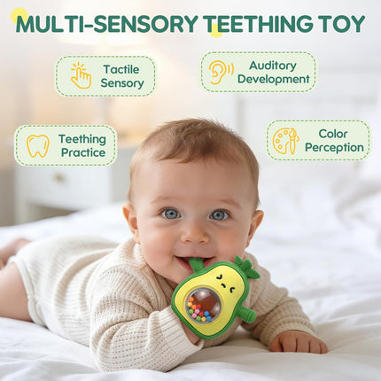 Avocado Baby Teething Toy with Rattle