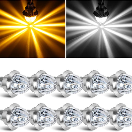 DriveForge ForjaRuta 10PCS Mini Watermelon Lights, 3/4 Inch Dual Revolution Amber Turn Signal — Auto & Moto