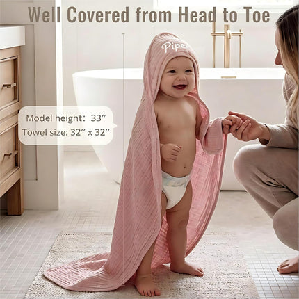 LittleNest NidoPequeño 2-Pack Personalized Muslin Hooded Baby Towels Soft & Absorbent Custom Name — Baby & Toddler